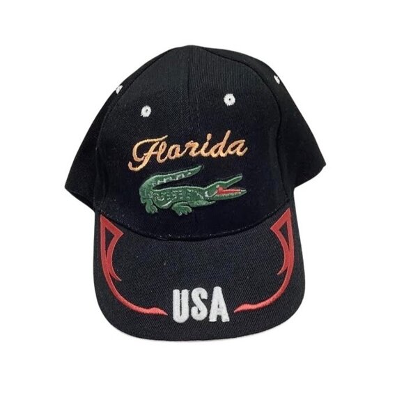 Other - Florida Alligator Embroidered Hat USA Bill Snapback Cap Black